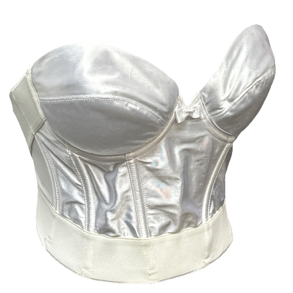 Wonderbra Corset Bustier 36B Push Up Longline  Bra Wire Satin Strapless Y2K Bram